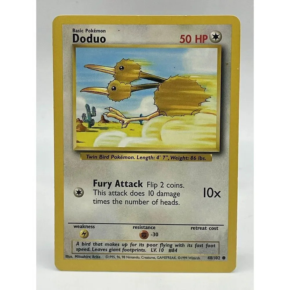 Doduo 48/102 Base Set Common - Non Holo‎ Vintage 1999 Pokémon Card LP